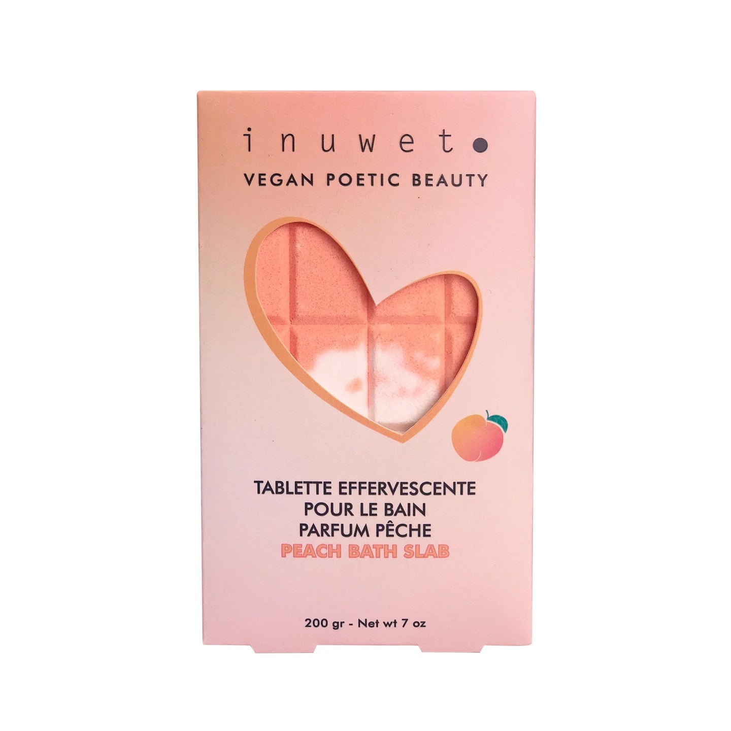 Inuwet oranžinė putojanti vonios tabletė – Persikas
