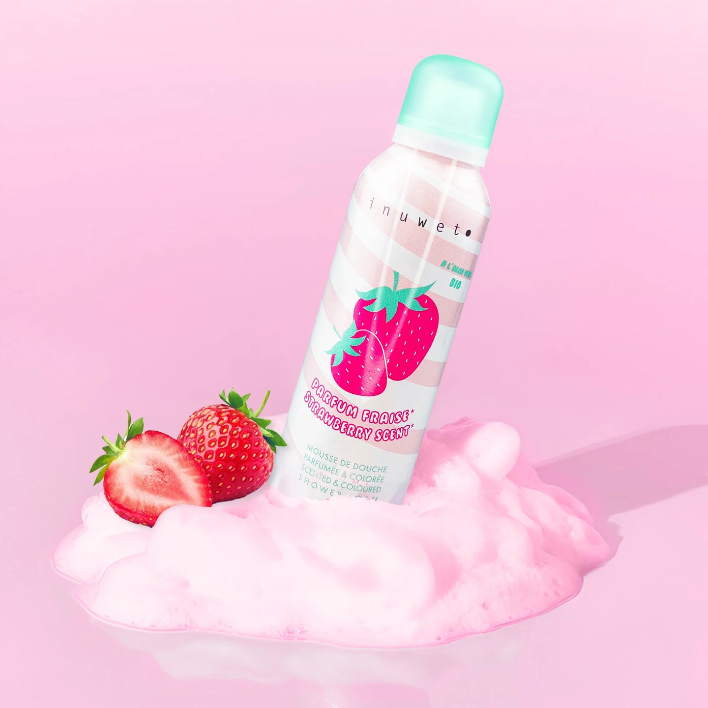 Dovanų rinkinys su dušo putomis ir aksesuarais „Fun Bath Box“ – Braškė